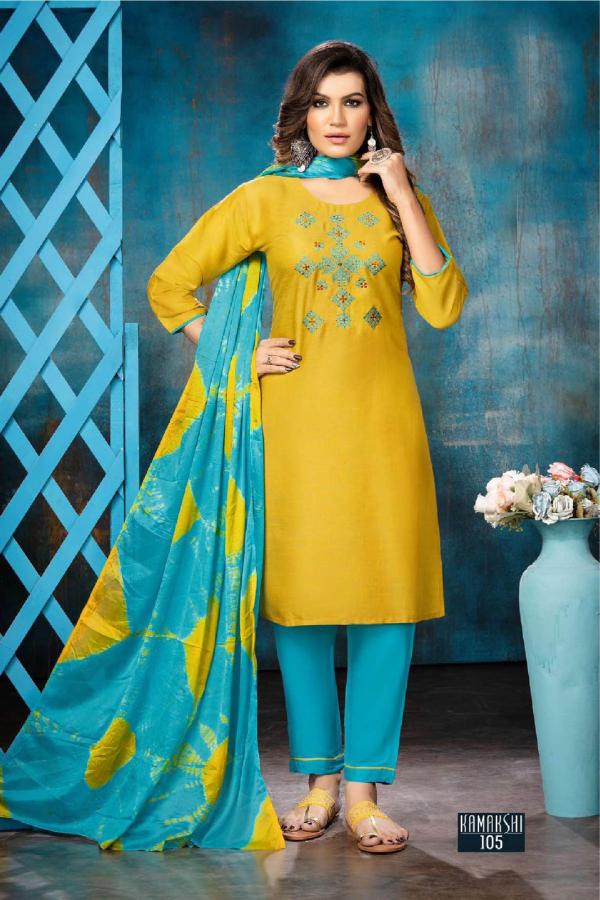 Trendy Kamakshi Festive Wear Rayon  Kurti Pant And Dupatta